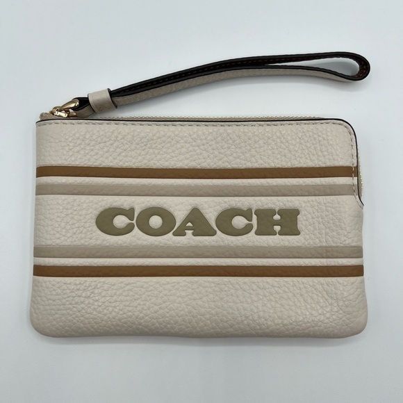 Coach Handbags - Coach NWT Corner Zip Wristlet With Coach Stripe